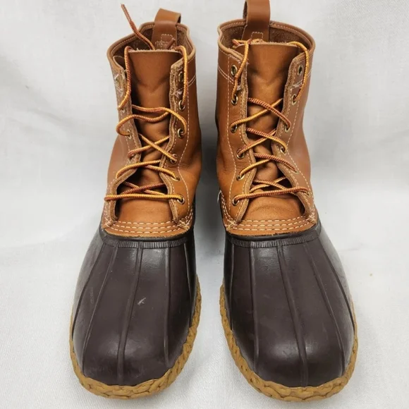L.L. Bean Brown and Black Rain & Snow Boots Waterproof Lace-Up Rubber Rain Boots Snow Boots Black And Brown Lace Up Man  main image 3